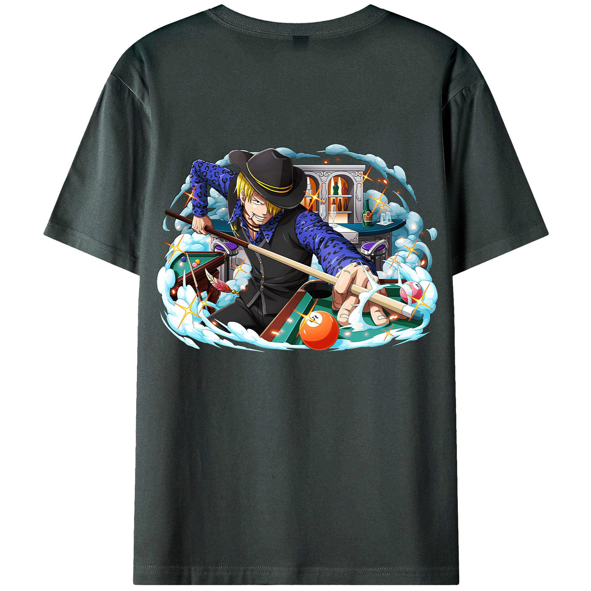 （画像用） ワンピース サンジ ONE PIECE Sanji 綿100％ メンズ半袖Tシャツ（バックプリント） 通気性